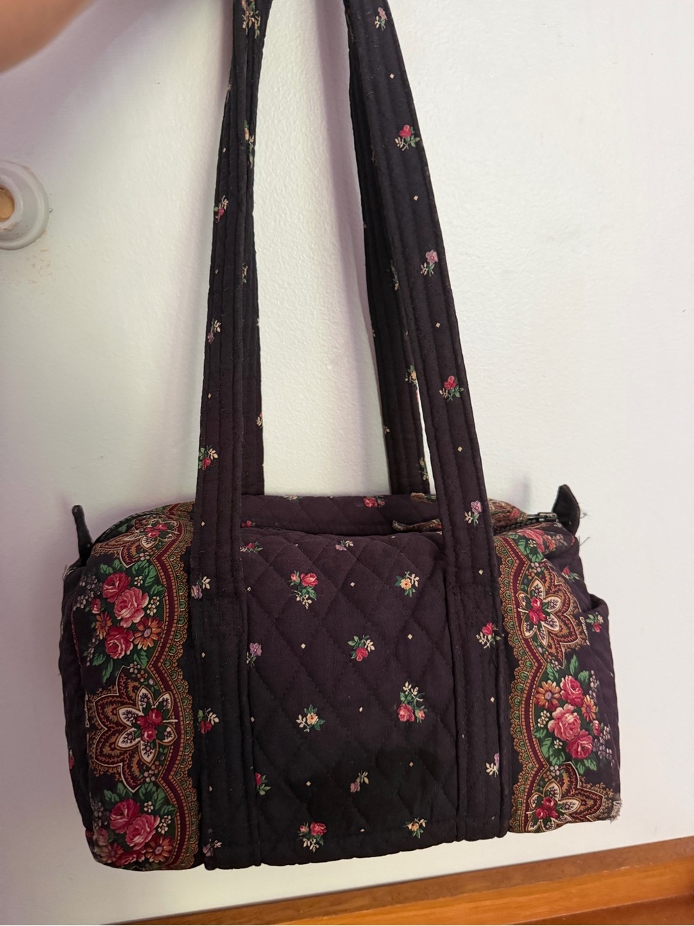 Vera Bradley Black Quilted Floral Shoulder Bag